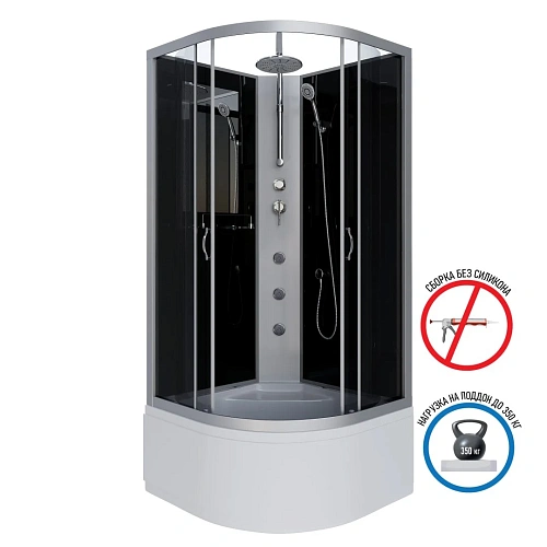 Душевая кабина Niagara Classic NG-2508-14BKTG (900х900х2100) высокий поддон (40см) стекло тонированное 25081434BKTG Душевая кабина Niagara Classic NG-2508-14BKTG (900х900х2100) высокий поддон (40см) стекло тонированное 25081434BKTG