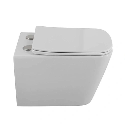 Унитаз подвесной BelBagno DUE 2.0 BB7107CHR/SC безободковый c сиденьем Унитаз подвесной BelBagno DUE 2.0 BB7107CHR/SC безободковый c сиденьем