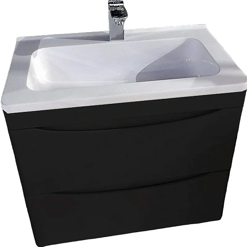 Тумба под раковину Style Line Бергамо мини 80люкс PLUS черный СС-00002324 Тумба под раковину Style Line Бергамо мини 80люкс PLUS черный СС-00002324