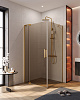 Картинка анонса товара «душевой уголок cezares slider-ah-1-100-80/90-br-boro 80-90x100см стекло тонированное (бронза), профиль брашированное золото»
