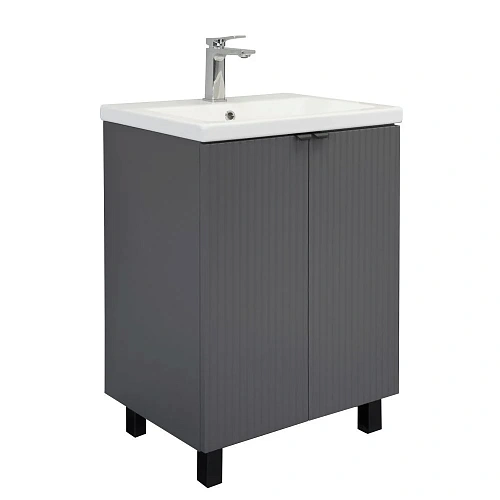 Тумба с раковиной Comforty Лима-60Н 00-00019240 антрацит раковина Como 60 Тумба с раковиной Comforty Лима-60Н 00-00019240 антрацит раковина Como 60