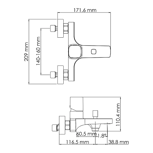 Смеситель для душа WasserKRAFT Naab 8601 хром Смеситель для душа WasserKRAFT Naab 8601 хром