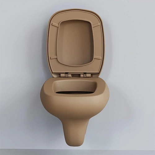 Унитаз подвесной Diamond 123T20501R (530x405x375) бежевый матовый безободковый без сиденья Унитаз подвесной Diamond 123T20501R (530x405x375) бежевый матовый безободковый без сиденья
