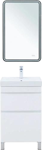 Тумба под раковину Aquanet Слим 50 00346041 напольная, белый сатин Тумба под раковину Aquanet Слим 50 00346041 напольная, белый сатин