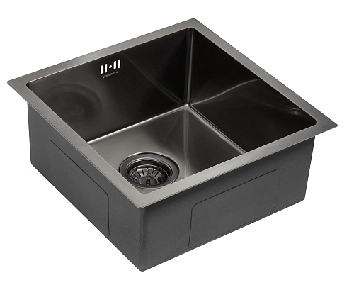 Кухонная мойка Paulmark GERBERG 44 UNI, PM254444-GM, вороненая сталь, 440х440мм Кухонная мойка Paulmark GERBERG 44 UNI, PM254444-GM, вороненая сталь, 440х440мм