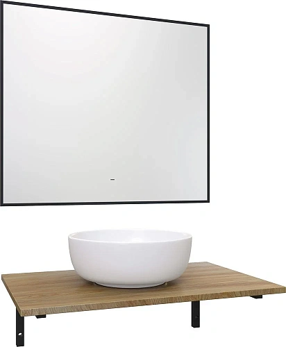 Комплект мебели DIWO Элиста 80 светлое дерево, с раковиной Moduo 40 RING 554878 Комплект мебели DIWO Элиста 80 светлое дерево, с раковиной Moduo 40 RING 554878