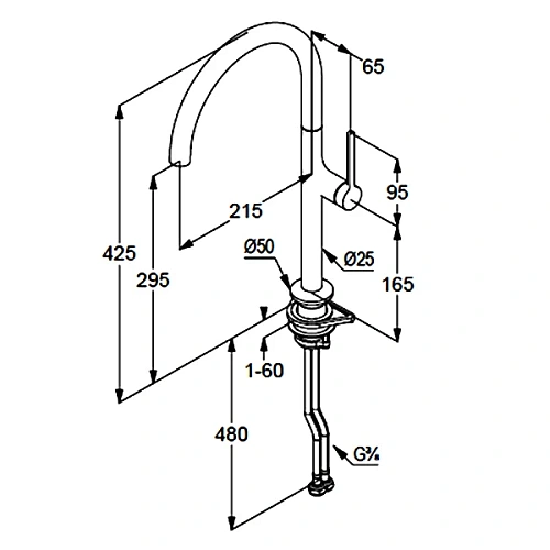 Смеситель для кухни Kludi REEF 50803N175 брашированная бронза Смеситель для кухни Kludi REEF 50803N175 брашированная бронза