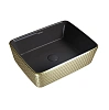 Раковина GROSSMAN Color GR-3016GBR (480x370x130) золото черная внутри