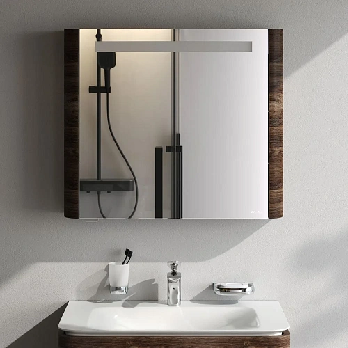 Зеркальный шкаф AM.PM Sensation M30MCL0801NF левый, 80 см, с подсветкой, орех Зеркальный шкаф AM.PM Sensation M30MCL0801NF левый, 80 см, с подсветкой, орех