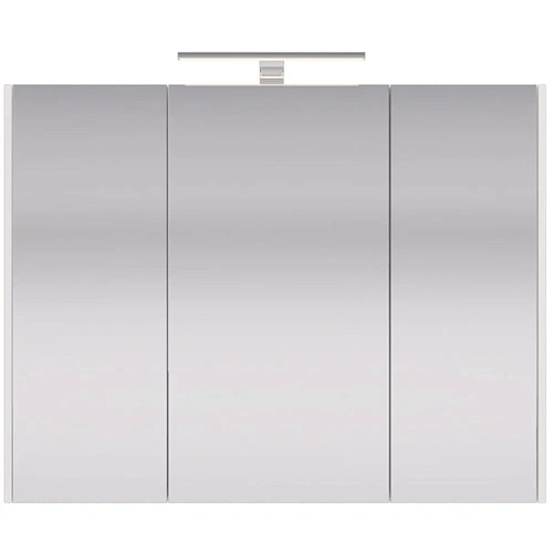 Зеркальный шкаф DREJA PRIME, 90 см, 3 дверцы, 6 стеклянных полок, белый 99.9306 Зеркальный шкаф DREJA PRIME, 90 см, 3 дверцы, 6 стеклянных полок, белый 99.9306