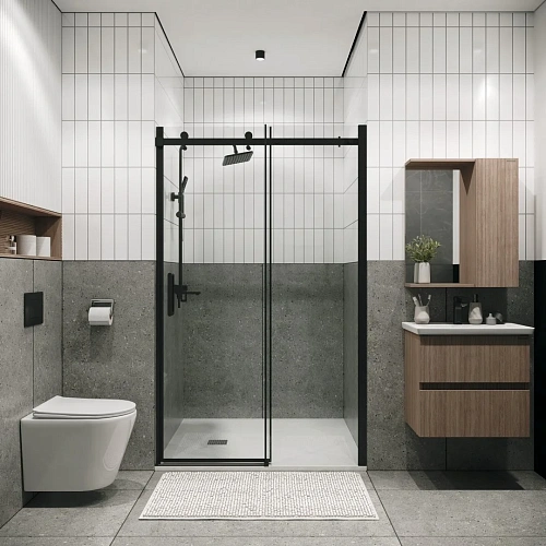 Душевая дверь GROSSMAN Classic 100.K33.04.130.21.00 (130x195) черный матовый, стекло прозрачное Душевая дверь GROSSMAN Classic 100.K33.04.130.21.00 (130x195) черный матовый, стекло прозрачное