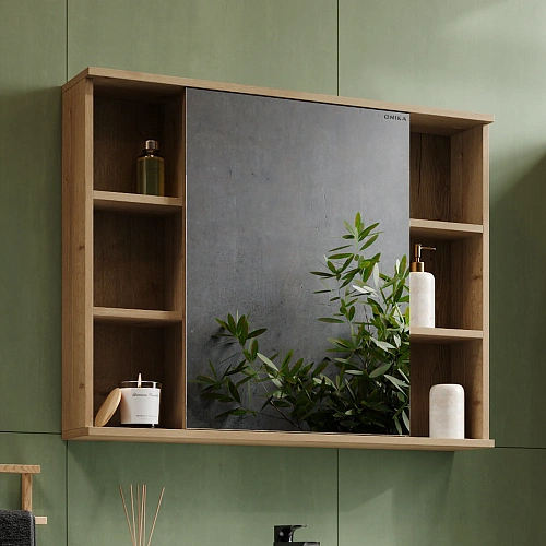 Зеркальный шкаф Onika Легран 90 см 209031 дуб галифакс, универсальный Зеркальный шкаф Onika Легран 90 см 209031 дуб галифакс, универсальный
