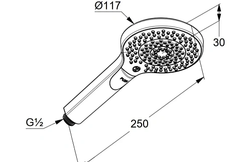 Душевая лейка Kludi DIVE X 3S 69830N5-00 брашированный никель Душевая лейка Kludi DIVE X 3S 69830N5-00 брашированный никель