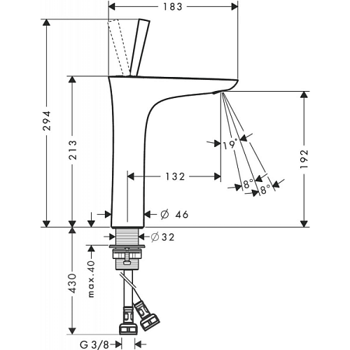 Смеситель для раковины hansgrohe PuraVida белый/хром 15081400 Смеситель для раковины hansgrohe PuraVida белый/хром 15081400