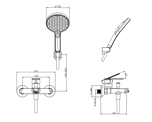 Смеситель для ванны ARROW AG3605 хром Смеситель для ванны ARROW AG3605 хром
