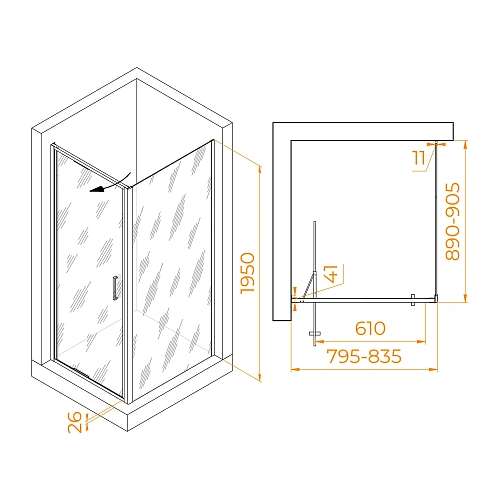 Душевой уголок RGW SV-145 800x900 мм 703214589-11 хром Easy Clean Душевой уголок RGW SV-145 800x900 мм 703214589-11 хром Easy Clean