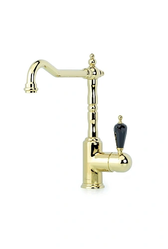 Смеситель для кухни Boheme TRADIZIONALE ORO с кристаллом Black Swarovski 102-BSW золото Смеситель для кухни Boheme TRADIZIONALE ORO с кристаллом Black Swarovski 102-BSW золото