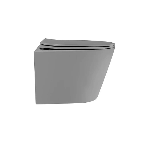 Унитаз подвесной ABBER Bequem AC1102TMG серый матовый, безободковый, смыв торнадо Унитаз подвесной ABBER Bequem AC1102TMG серый матовый, безободковый, смыв торнадо