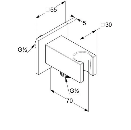 Шланговое подключение Kludi A QA 65569N2-00 с держателем для душа оружейная сталь Шланговое подключение Kludi A QA 65569N2-00 с держателем для душа оружейная сталь