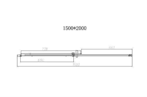Душевая дверь Dice VDS-4D150CLB, 1500, черный, стекло прозрачное Душевая дверь Dice VDS-4D150CLB, 1500, черный, стекло прозрачное