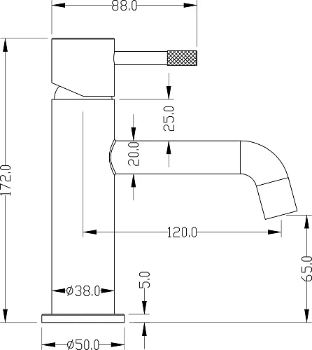 Смеситель для раковины Boheme Uno 461-BCR Black Chrome Смеситель для раковины Boheme Uno 461-BCR Black Chrome