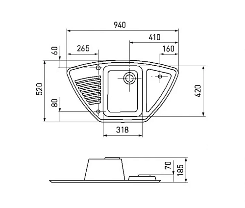 Кухонная мойка Aquaton Лория, 1A715032LR060, светло-бежевая Кухонная мойка Aquaton Лория, 1A715032LR060, светло-бежевая