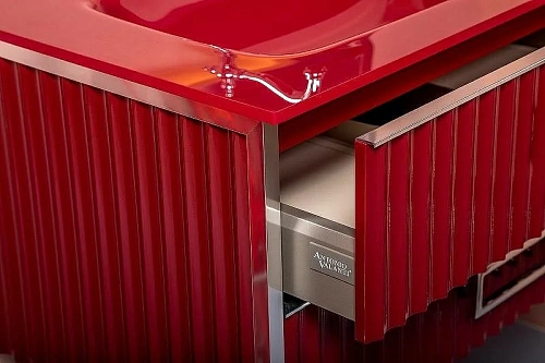 Тумба под раковину Armadi Art Monaco 80см бордо глянец + хром под раковину 866-080-RCR Тумба под раковину Armadi Art Monaco 80см бордо глянец + хром под раковину 866-080-RCR