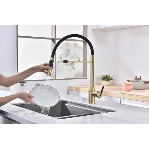 Смеситель для кухни Paulmark Magneto One светлое золото Ma213188-LG Смеситель для кухни Paulmark Magneto One светлое золото Ma213188-LG