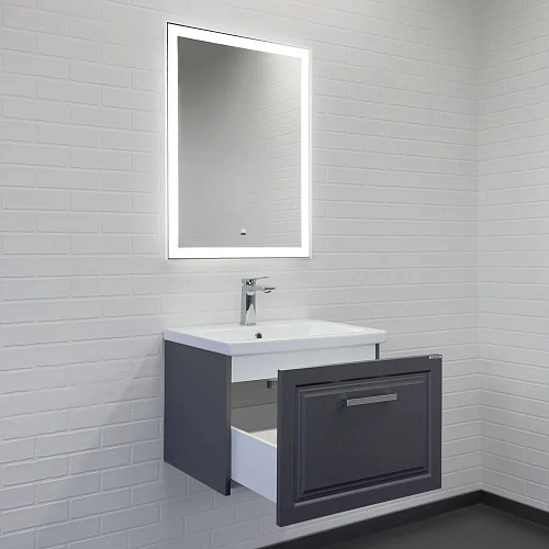 Тумба с раковиной Comforty Бросно-60П 00-00020428 оружейная сталь раковина Como 60 Тумба с раковиной Comforty Бросно-60П 00-00020428 оружейная сталь раковина Como 60