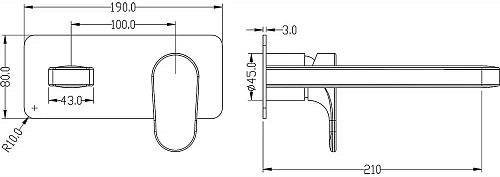 Смеситель для раковины Boheme Spectre хром 455-CR встроенный Смеситель для раковины Boheme Spectre хром 455-CR встроенный