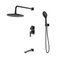 Душевая система IDDIS скрытого монтажа с тропическим душем, ручным душем и изливом, черный матовый, Ray, (RAYBL03i68) Душевая система IDDIS скрытого монтажа с тропическим душем, ручным душем и изливом, черный матовый, Ray, (RAYBL03i68)