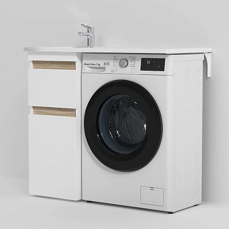 Раковина AM.PM X-Joy M85AWPL1001WG над стиральной машиной, литьевой мрамор, левая, 100 см, белый Раковина AM.PM X-Joy M85AWPL1001WG над стиральной машиной, литьевой мрамор, левая, 100 см, белый