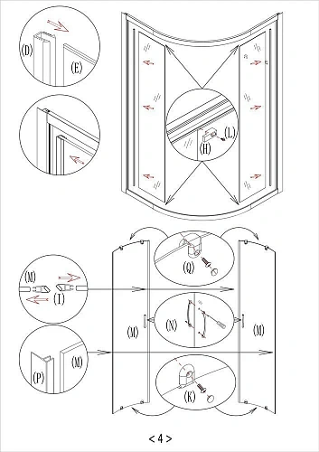 Душевая кабина Taliente 80x80x215см, четверть круга, матовое стекло TA-8080M Душевая кабина Taliente 80x80x215см, четверть круга, матовое стекло TA-8080M