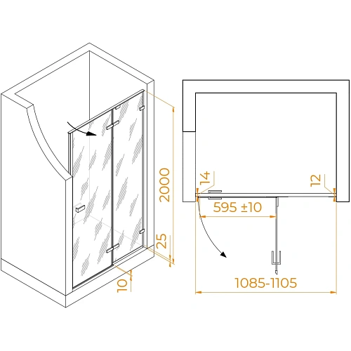 Душевая дверь RGW Stilvoll SV-004 1100 мм хром 353200411-11 Душевая дверь RGW Stilvoll SV-004 1100 мм хром 353200411-11