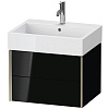 Картинка анонса товара «тумба под раковину duravit xviu xv43340b140 подвесная 58.4 см черный глянцевый»