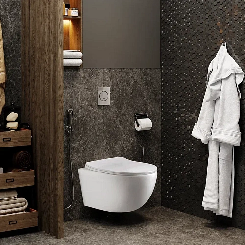 Унитаз подвесной Ceruttispa ORLTER UF CT10361 безободковый, сиденье микролифт, сиденье микролифт Унитаз подвесной Ceruttispa ORLTER UF CT10361 безободковый, сиденье микролифт, сиденье микролифт