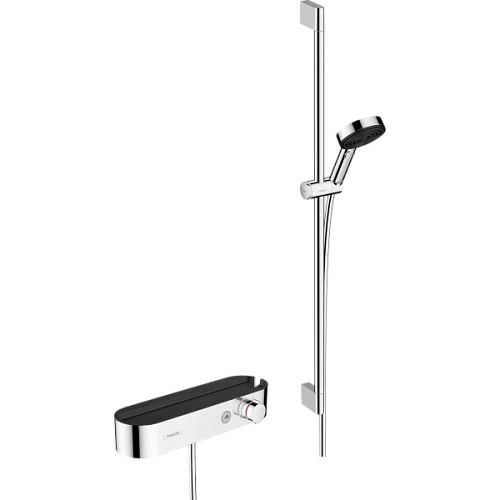 Душевая система Hansgrohe Pulsify S Showerpipe 105 3jet с термостатом для ванны, штанга 90 см 24270000. Душевая система Hansgrohe Pulsify S Showerpipe 105 3jet с термостатом для ванны, штанга 90 см 24270000.