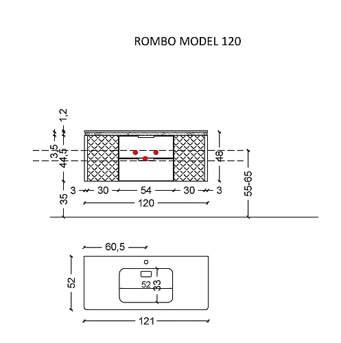 Тумба под раковину Armadi Art ROMBO 120 777-120-WG белый матовый/золото Тумба под раковину Armadi Art ROMBO 120 777-120-WG белый матовый/золото