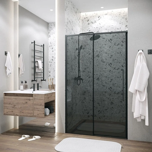 Душевая дверь GROSSMAN Galaxy 100.K33.01.120.21.10 (120x195) черный матовый, стекло тонированное Душевая дверь GROSSMAN Galaxy 100.K33.01.120.21.10 (120x195) черный матовый, стекло тонированное