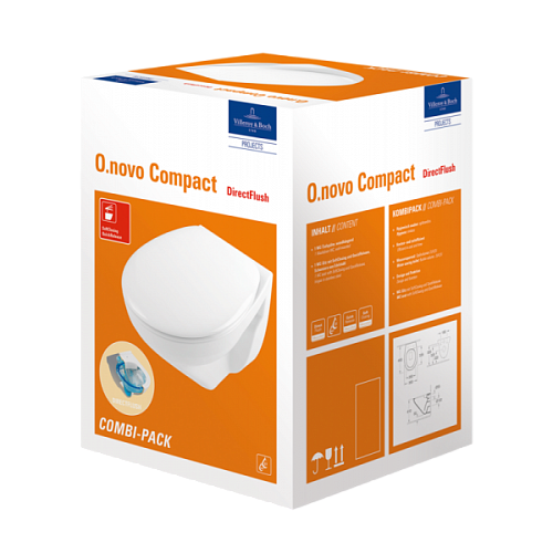 Унитаз подвесной с сиденьем Villeroy & Boch O.novo 7682HR01 Унитаз подвесной с сиденьем Villeroy & Boch O.novo 7682HR01