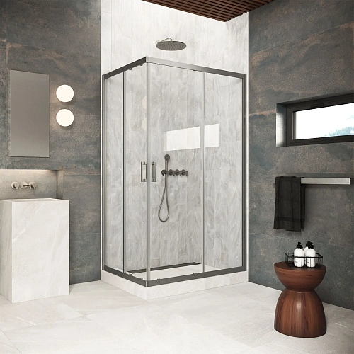 Душевой уголок Vegas-glass ZA-F Protec 110*90 11 01 1100x900 мм, профиль оружейная сталь, стекло прозрачное Душевой уголок Vegas-glass ZA-F Protec 110*90 11 01 1100x900 мм, профиль оружейная сталь, стекло прозрачное