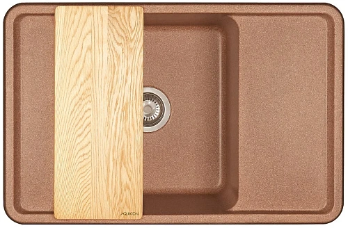 Кухонная мойка Aquaton Беллис 78 1A725032BS270 из литого мрамора, терракот Кухонная мойка Aquaton Беллис 78 1A725032BS270 из литого мрамора, терракот