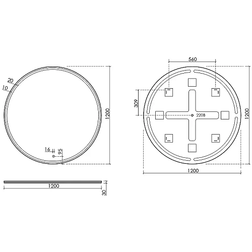 Зеркало Sancos Bella D1200 BE1200 c подсветкой Зеркало Sancos Bella D1200 BE1200 c подсветкой