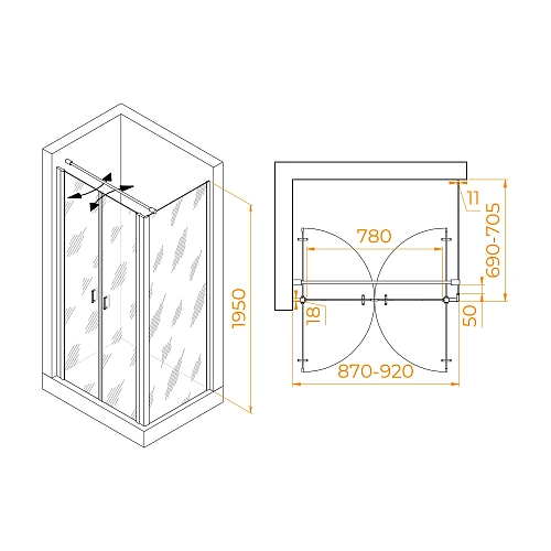 Душевой уголок RGW PA-144B (PA-104B+Z-050-2B+O-104B) 900x700 мм 060814497-014 черный Easy Clean Душевой уголок RGW PA-144B (PA-104B+Z-050-2B+O-104B) 900x700 мм 060814497-014 черный Easy Clean