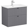 Картинка анонса товара «тумба с раковиной vitra root groove 80 см 69438 матовая серая»