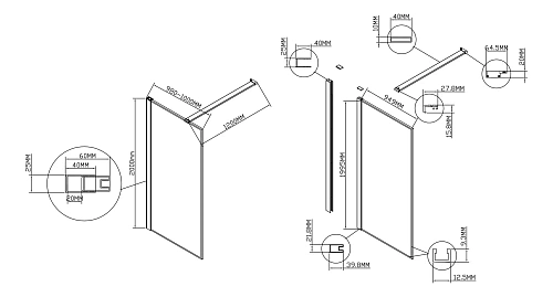 Душевая перегородка Vincea Walk-In VSW-1HS100CLG, 1000x2000, брашированное золото, стекло прозрачное Душевая перегородка Vincea Walk-In VSW-1HS100CLG, 1000x2000, брашированное золото, стекло прозрачное