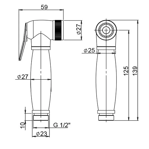 Гигиеническая лейка Paini 53CR174KIT-shower Гигиеническая лейка Paini 53CR174KIT-shower