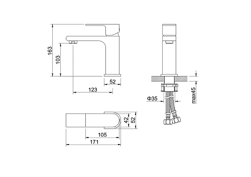 Смеситель для раковины Aquatek КЛАССИК AQ1510MB Черный матовый Смеситель для раковины Aquatek КЛАССИК AQ1510MB Черный матовый