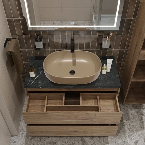 Тумба со столешницей и раковиной BelBagno KRAFT 100 kraft100rt-kepmno-1084-h316-set подвесная KRAFT100RT-KEPMNO-1084-H316-SET Тумба со столешницей и раковиной BelBagno KRAFT 100 kraft100rt-kepmno-1084-h316-set подвесная KRAFT100RT-KEPMNO-1084-H316-SET