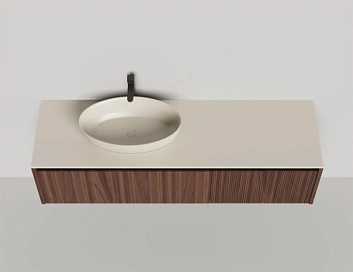 Тумба со столешницей Salini Domino 1600 27D.AD.100.060.V шпон Onda Plus влагостойкий мдф Тумба со столешницей Salini Domino 1600 27D.AD.100.060.V шпон Onda Plus влагостойкий мдф